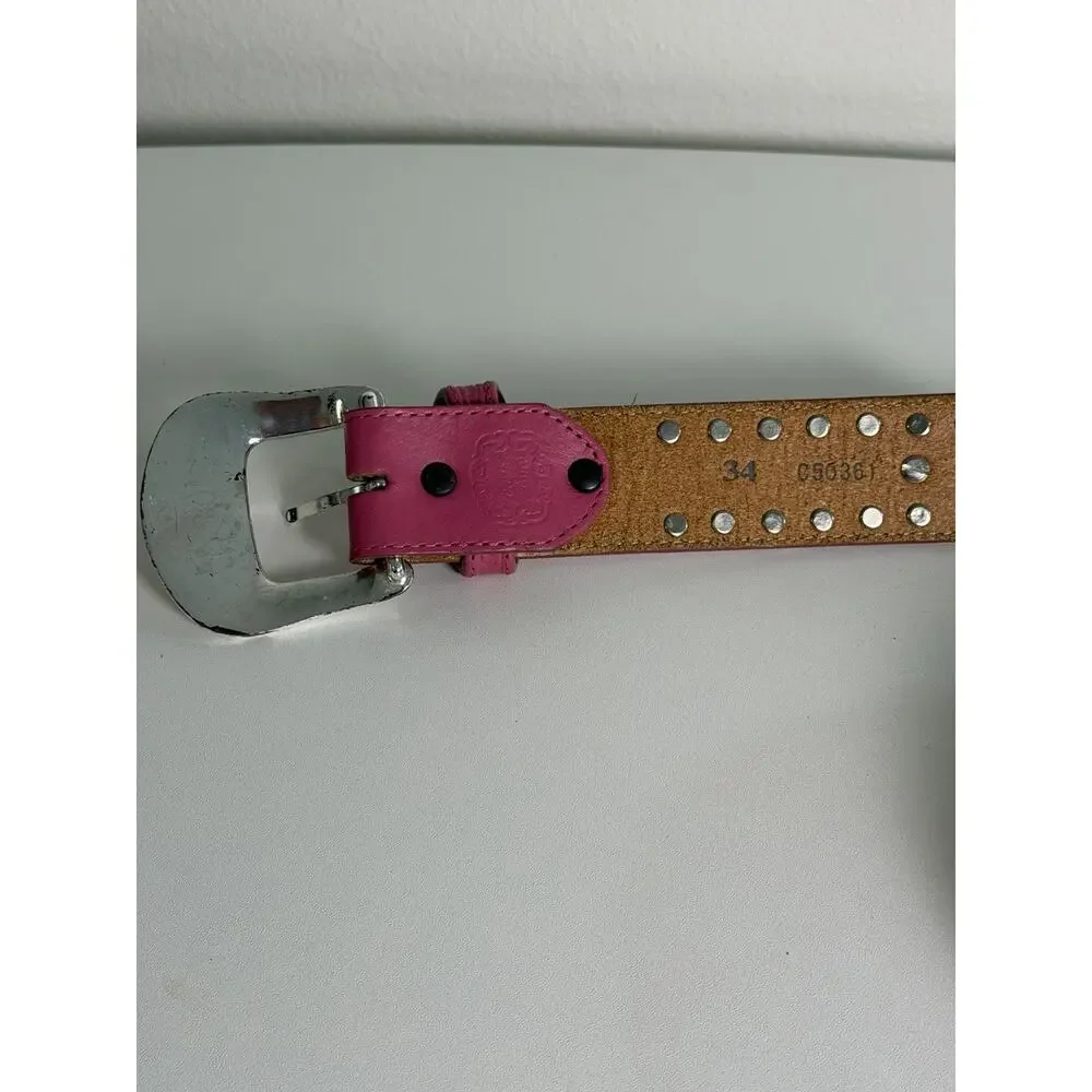 Tony Lama Women’s Pink Western Bling Rhinestone Belt Sz 34 C50361 Stud